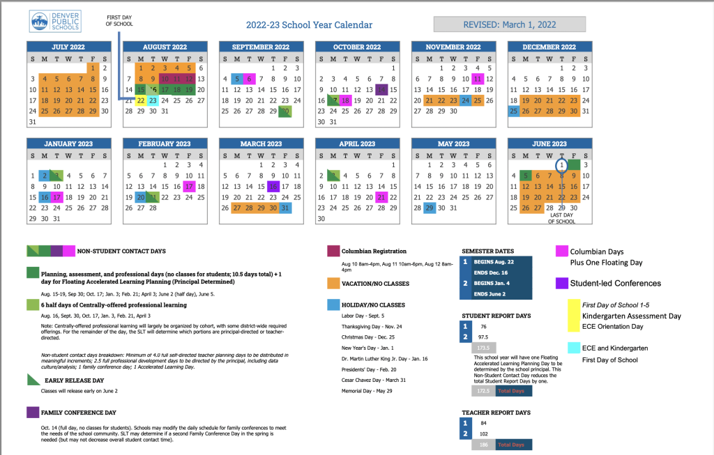 Columbian Elementary » 2022-2023 Calendars