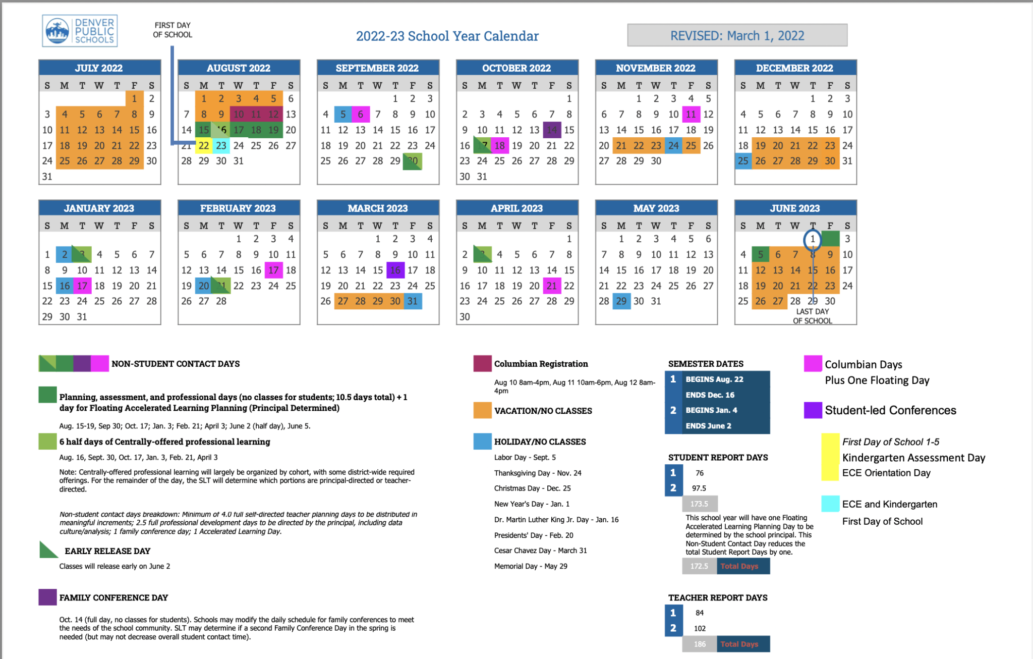 Columbian Elementary » 20222023 Calendars
